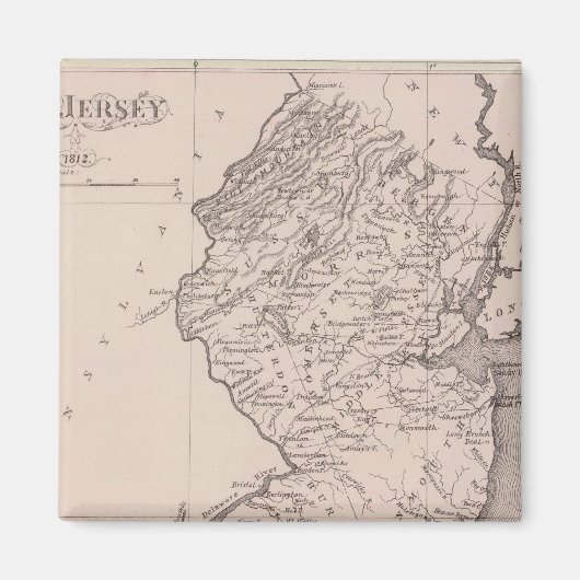 ニュージャージーの地図, 1812 マグネット (正面)