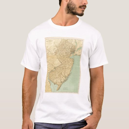 ニュージャージーの地図 Tシャツ (正面)