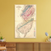 ニュージャージーの地質図 キャンバスプリント (インサイチュ (リビング))