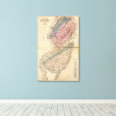 ニュージャージーの地質図 キャンバスプリント (インサイチュ (ウッドフロア))
