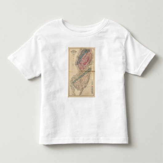 ニュージャージーの地質地図 トドラーTシャツ (正面)