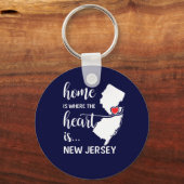 ニュージャージーの家はハート キーホルダー (正面)
