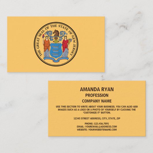ニュージャージーの封印ニュージャージーの封印 名刺 (正面/裏面)