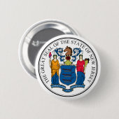 ニュージャージーの州のシールアメリカ共和国の記号の旗 缶バッジ (正面&裏面)