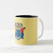 ニュージャージーの州の旗のツートーンコーヒー・マグ ツートーンマグカップ (正面右)