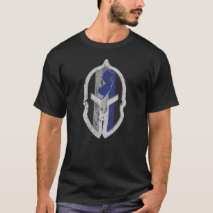 ニュージャージーの州の警察はスパルタ式ブルーラインを薄くします Tシャツ