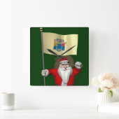 ニュージャージーの星座を持つサンタクロース スクエア壁時計 (ホーム)