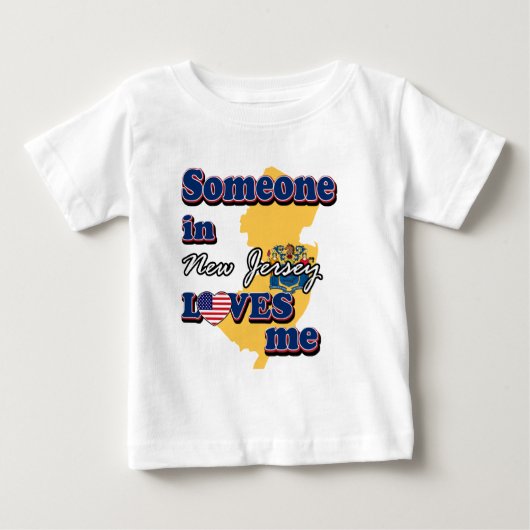 ニュージャージーの誰かは私を愛します ベビーTシャツ (正面)