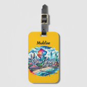 ニュージャージーの鮮やか海岸沿いのアトラクション ラゲッジタグ (正面縦)