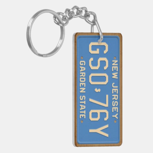 ニュージャージーの1980年のヴィンテージのナンバープレートKeychain キーホルダー (正面左)