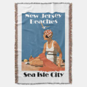 ニュージャージーは~の海の島都市を浜に引き上げます スローブランケット (正面縦)