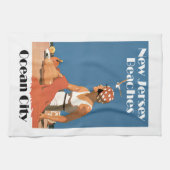 ニュージャージーは~の海都市を浜に引き上げます キッチンタオル (横)