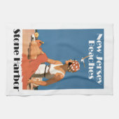 ニュージャージーは~の石造り港を浜に引き上げます キッチンタオル (横)