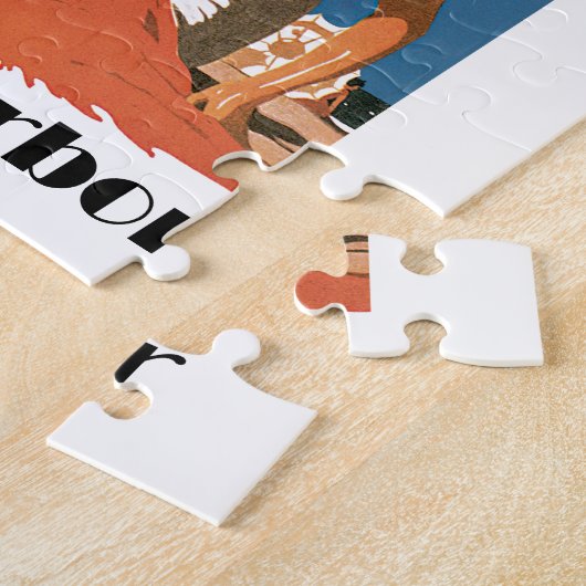 ニュージャージーは~の石造り港を浜に引き上げます ジグソーパズル (側面)