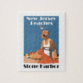 ニュージャージーは~の石造り港を浜に引き上げます ジグソーパズル (縦)