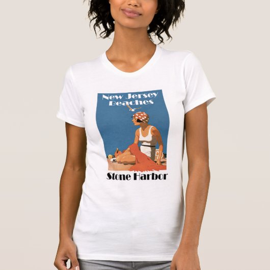 ニュージャージーは~の石造り港を浜に引き上げます Tシャツ (正面)