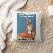 ニュージャージーは~のVentnor都市を浜に引き上げます クッション (ブランケット)