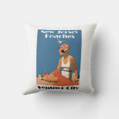 ニュージャージーは~のVentnor都市を浜に引き上げます クッション (裏面)