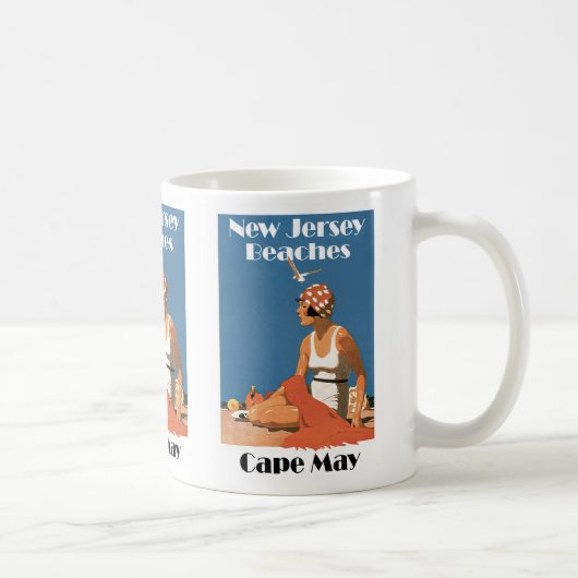 ニュージャージーは~ Cape Mayを浜に引き上げます コーヒーマグカップ (右)