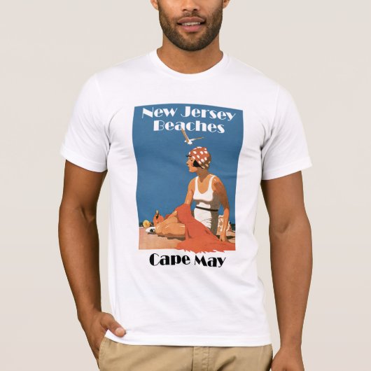 ニュージャージーは~ Cape Mayを浜に引き上げます Tシャツ (正面)