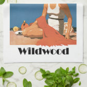 ニュージャージーは~ Wildwoodを浜に引き上げます キッチンタオル (折り畳み)