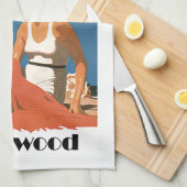 ニュージャージーは~ Wildwoodを浜に引き上げます キッチンタオル (四つ折り)