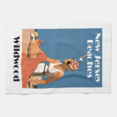 ニュージャージーは~ Wildwoodを浜に引き上げます キッチンタオル (横)