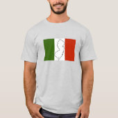 ニュージャージーイタリアン州旗Tシャツ装着 Tシャツ (正面)