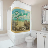 ニュージャージーショアビーチヴィンテージトラベル シャワーカーテン (インサイチュ)