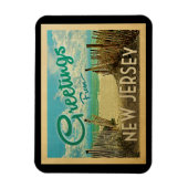 ニュージャージーショアビーチヴィンテージトラベル マグネット (縦)