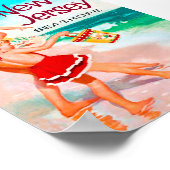 ニュージャージーシーショアレトロヴィンテージトラベル ポスター (角)