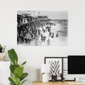 ニュージャージーズアスベリーパークビーチ1908 ポスター (ホームオフィス)