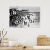 ニュージャージーズアスベリーパークビーチ1908 ポスター (キッチン)