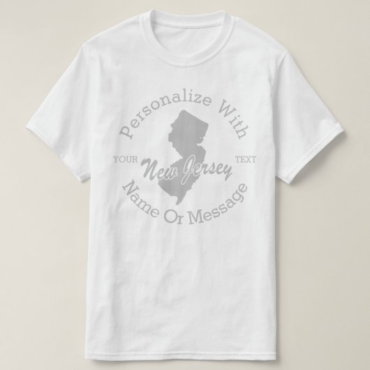 ニュージャージーパーソナライズされたTシャツ州 Tシャツ (デザイン正面)