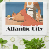ニュージャージービーチ～アトランティックシティ キッチンタオル (折り畳み)