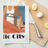 ニュージャージービーチ～アトランティックシティ キッチンタオル (四つ折り)