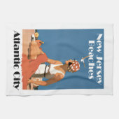 ニュージャージービーチ～アトランティックシティ キッチンタオル (横)