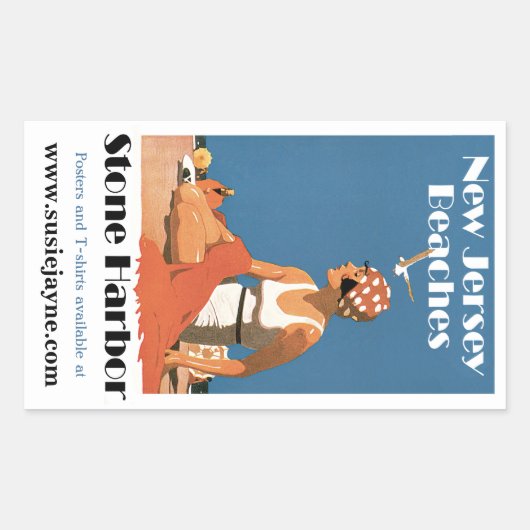 ニュージャージービーチ~ストーンハーバー 長方形シール (正面)