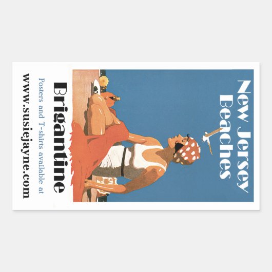 ニュージャージービーチ~ブリガンティン 長方形シール (正面)