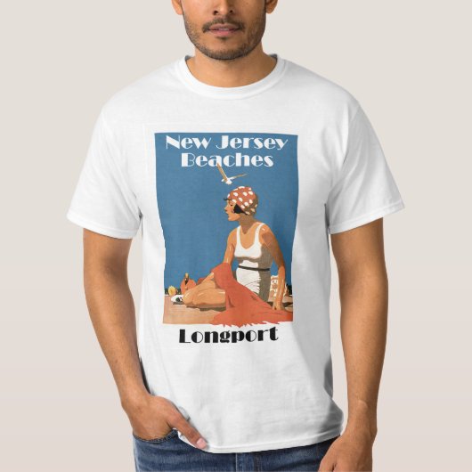 ニュージャージービーチ~ロングポート Tシャツ (正面)