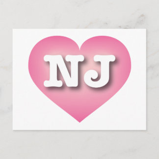 ニュージャージーピンクフェードハート- I love NJ ポストカード