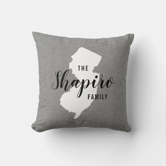 ニュージャージーファミリーモノグラム州装飾用クッション クッション (正面)