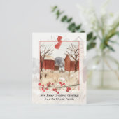 ニュージャージーファームからメリークリスマスパーソナライズされた シーズンポストカード (スタンド正面)