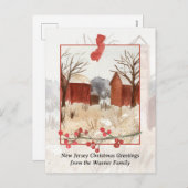 ニュージャージーファームからメリークリスマスパーソナライズされた シーズンポストカード (正面/裏面)