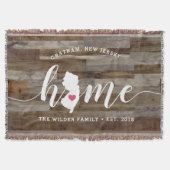 ニュージャージーホーム州パーソナライズされたウッドルック スローブランケット (正面)