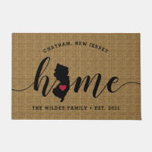 ニュージャージーホーム州 パーソナライズされた ドアマット (正面)