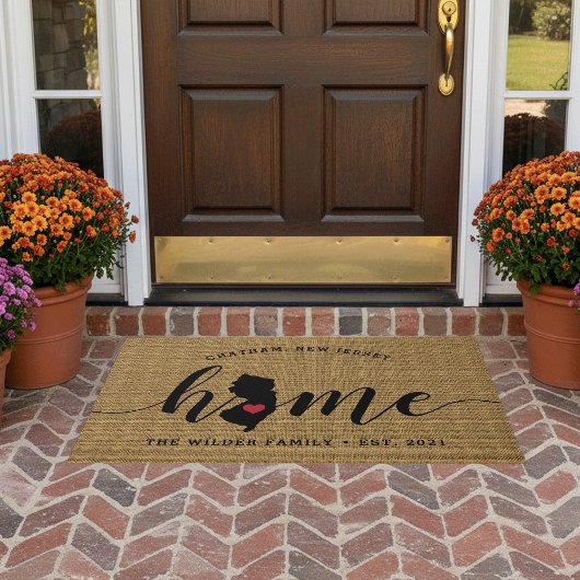 ニュージャージーホーム州 パーソナライズされた ドアマット