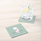 ニュージャージーマップホーム州ラヴカスタムハート スクエアペーパーコースター (インサイチュ)