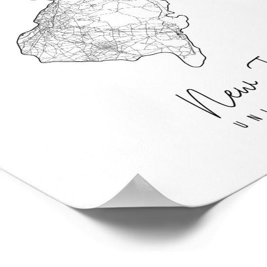 ニュージャージーミニマル通りの地図 ポスター (角)