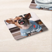 ニュージャージーユーモアチワフアコースター スクエアペーパーコースター (アングル)